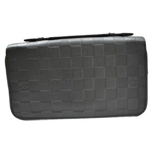 Louis Vuitton Zippy Damier Infini Black Leather Long Wallet Shoulder Bag